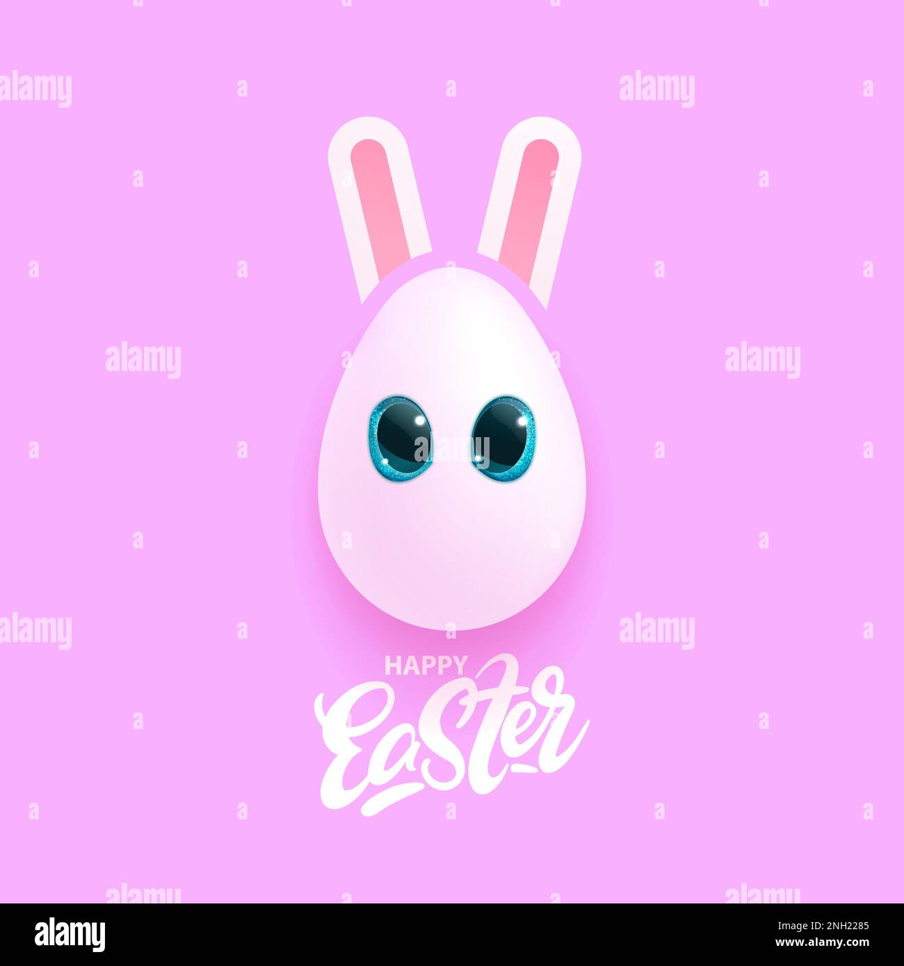 Greeting card with egg and bunny for easter. Vector clipart Stock ...