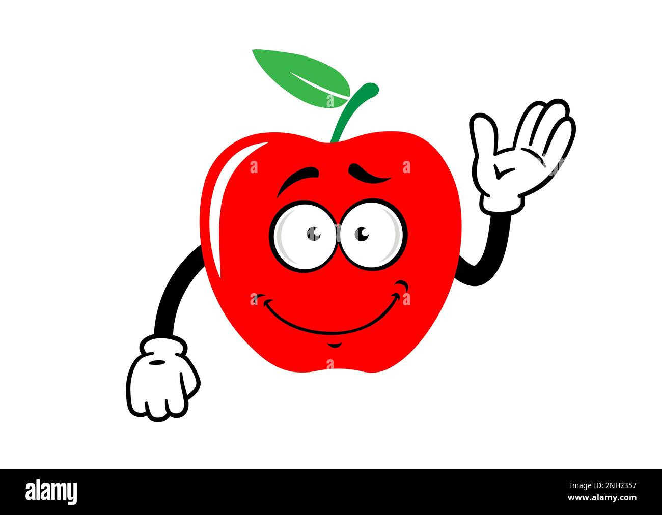 Red apple cartoon character Stock Photo - Alamy