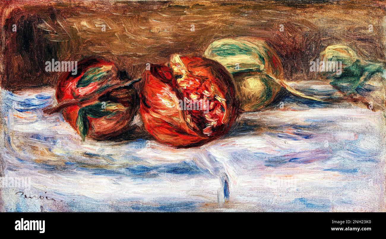 Pomegranates (Grenades) (1910) by Pierre-Auguste Renoir. Original from Barnes Foundation. Stock Photo