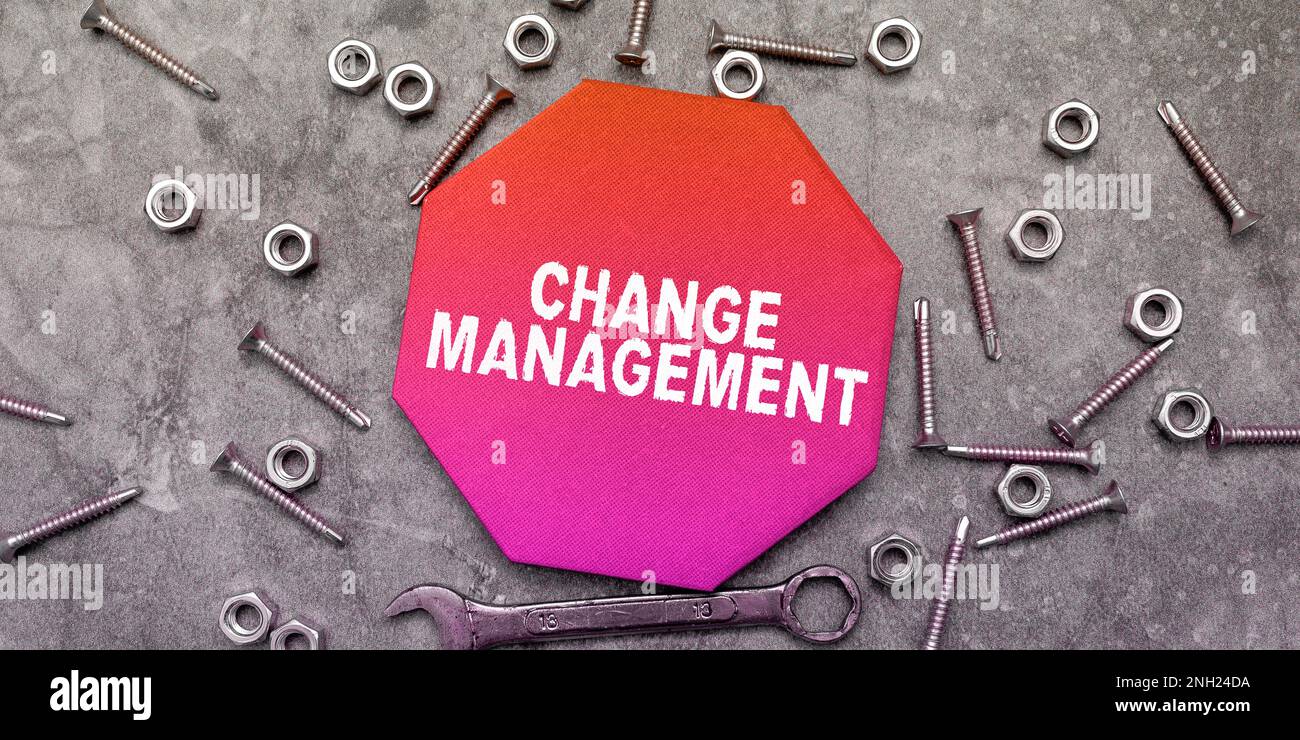 Hand writing sign Change Management. Concept meaning Replacement of