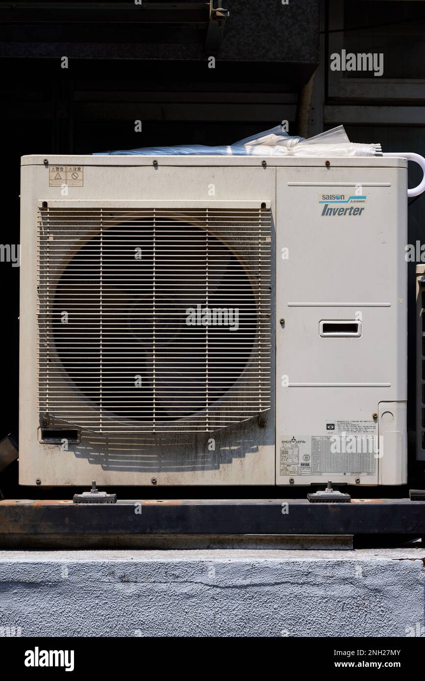 Mitsubishi Saison Inverter, airconditioning unit Stock Photo