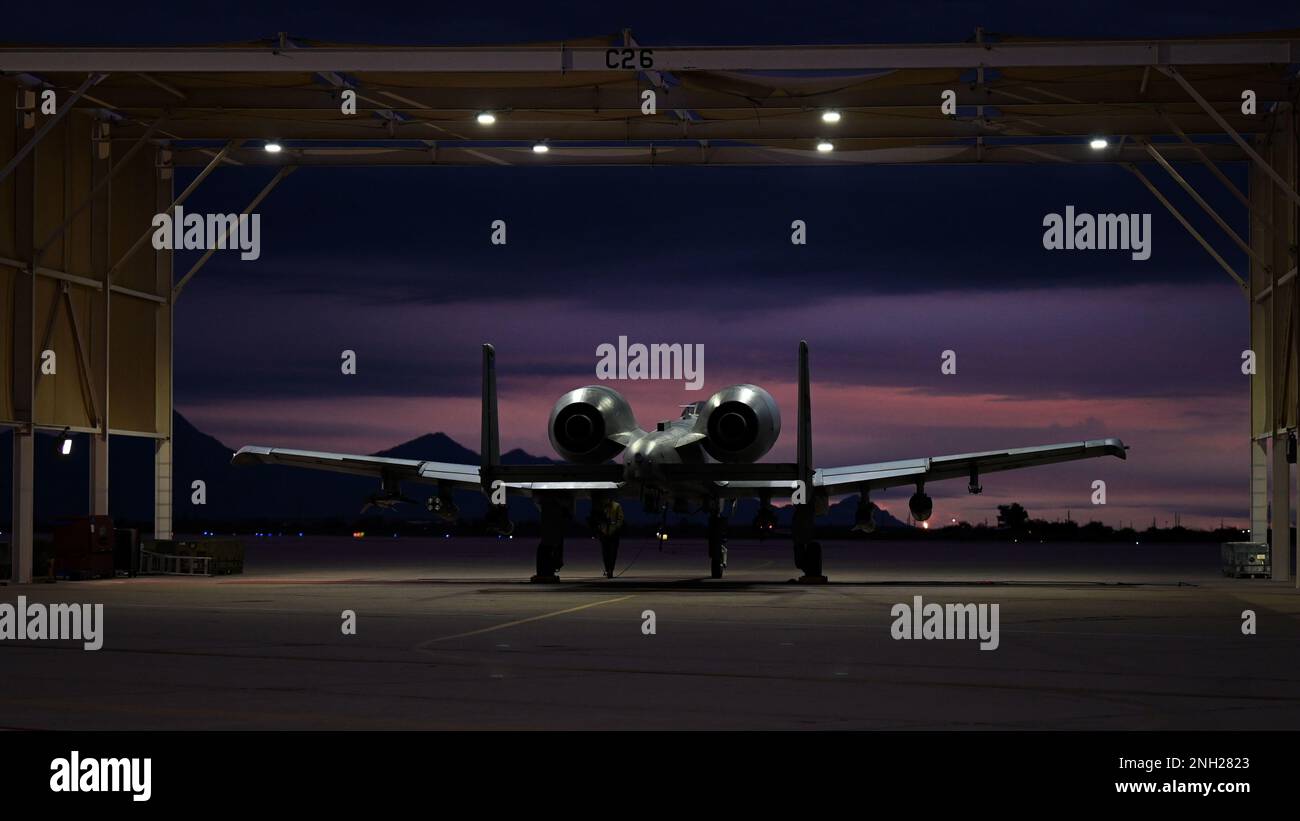An A-10 Thunderbolt II, assigned to the 354th Fighter Squadron, sits on ...