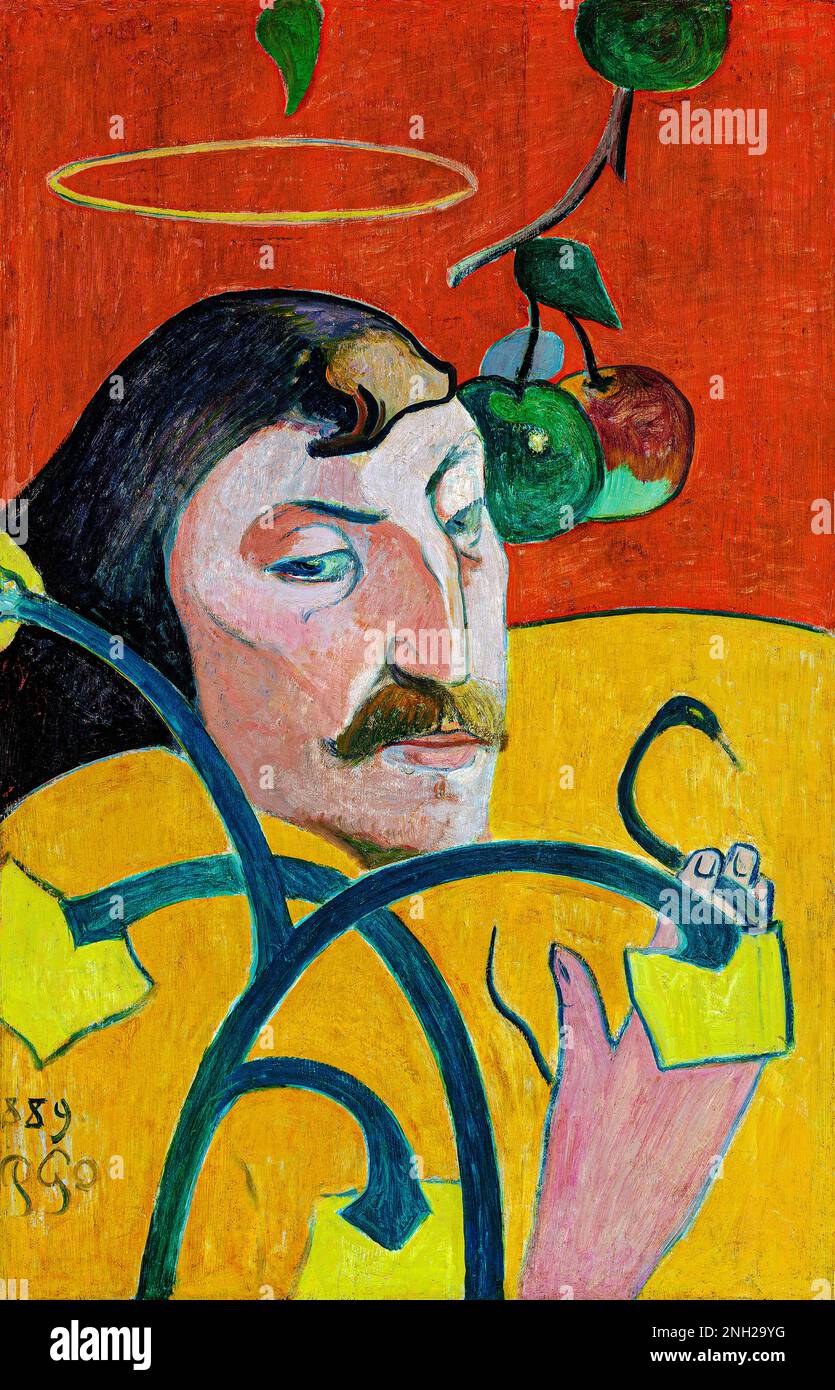 Self-Portrait (1889) by Paul Gauguin. Original from The National Gallery of Art. Stock Photo