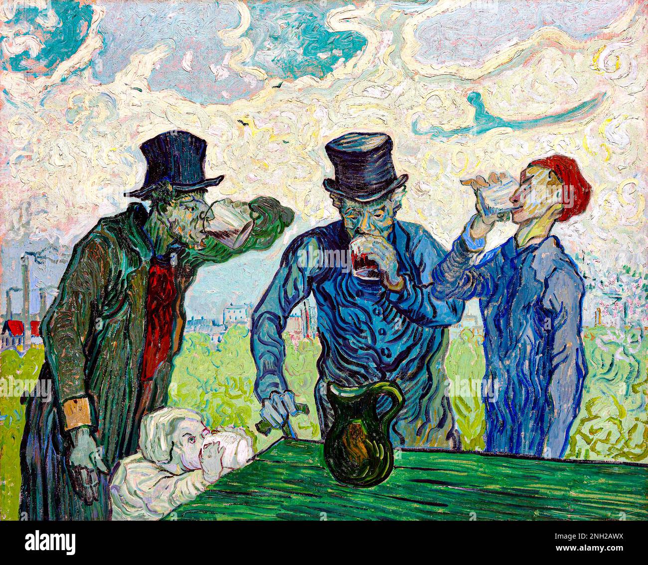 The Drinkers By Vincent van Gogh Plakat, image size:1300x1135