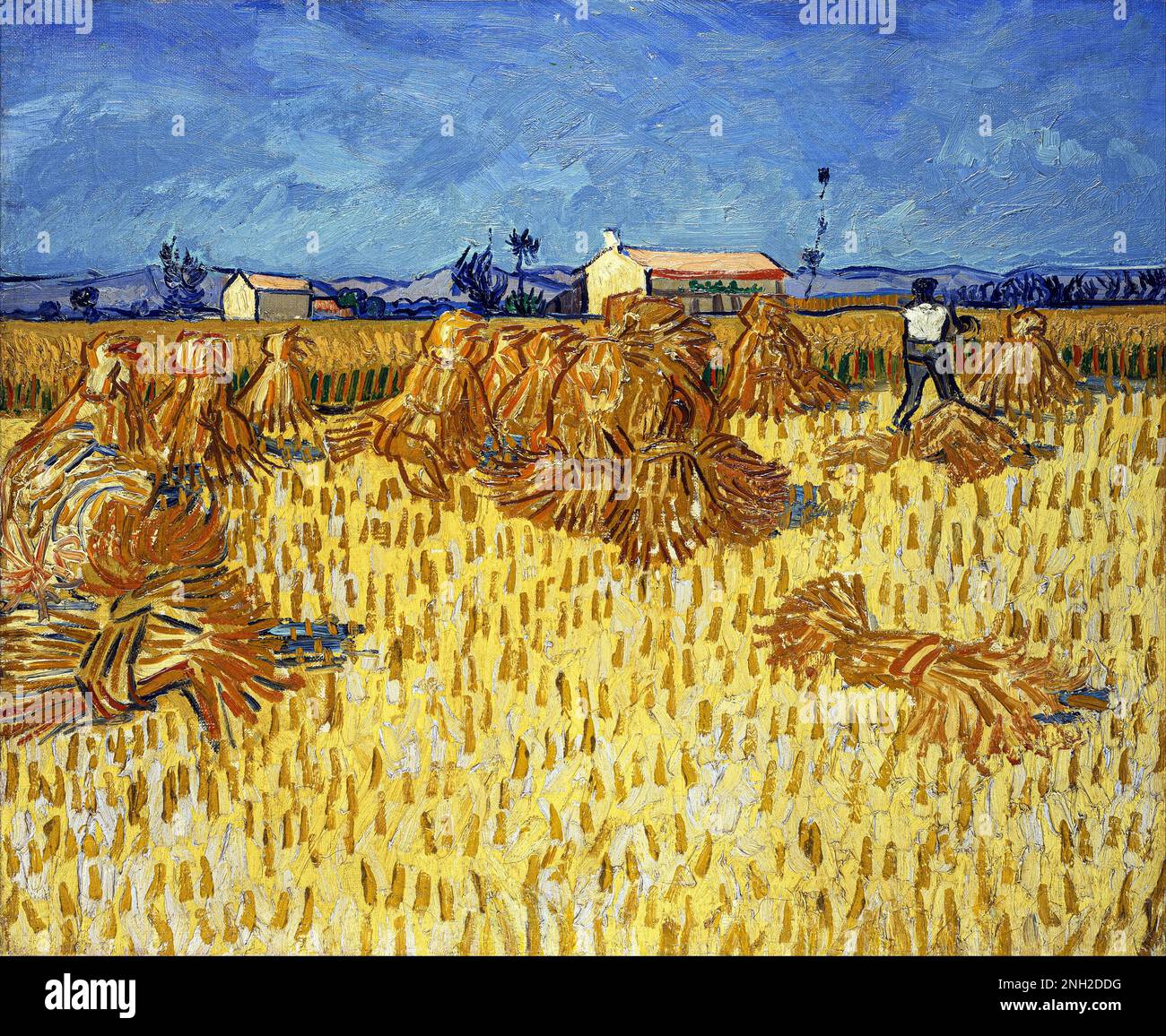 Vincent Van Gogh - Corn Harvest in Provence - Google Art Project Stock Photo