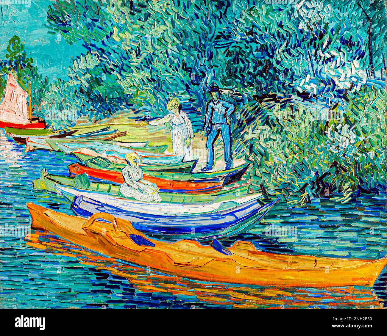 Vincent van Gogh's Bank of the Oise at Auvers (1890) famous painting