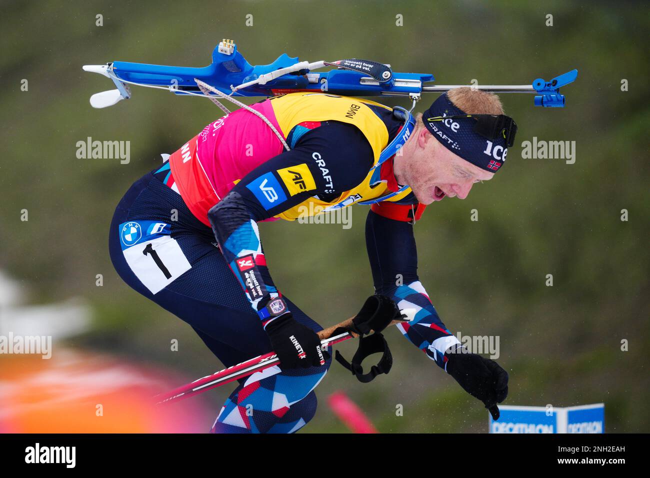 Jpoint Start Oberhof, Germany 20230219.Johannes Thingnes Bo reacts after a miss in ...