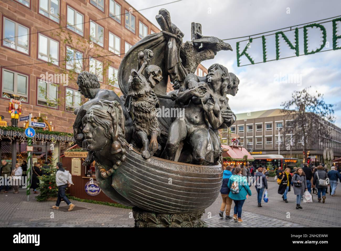 Ship of Fools (Das Narrenschiff) Sculpture - Nuremberg, Bavaria, Germany Stock Photo