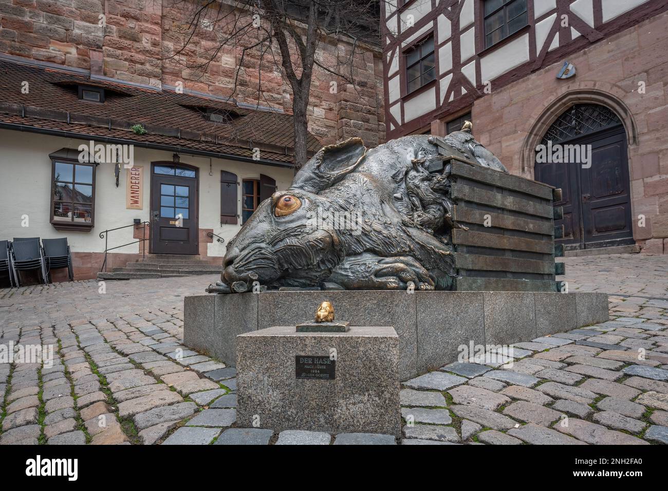 Rabbit Sculpture (Der Hase) based on Albrecht Durer work - Nuremberg, Bavaria, Germany Stock Photo