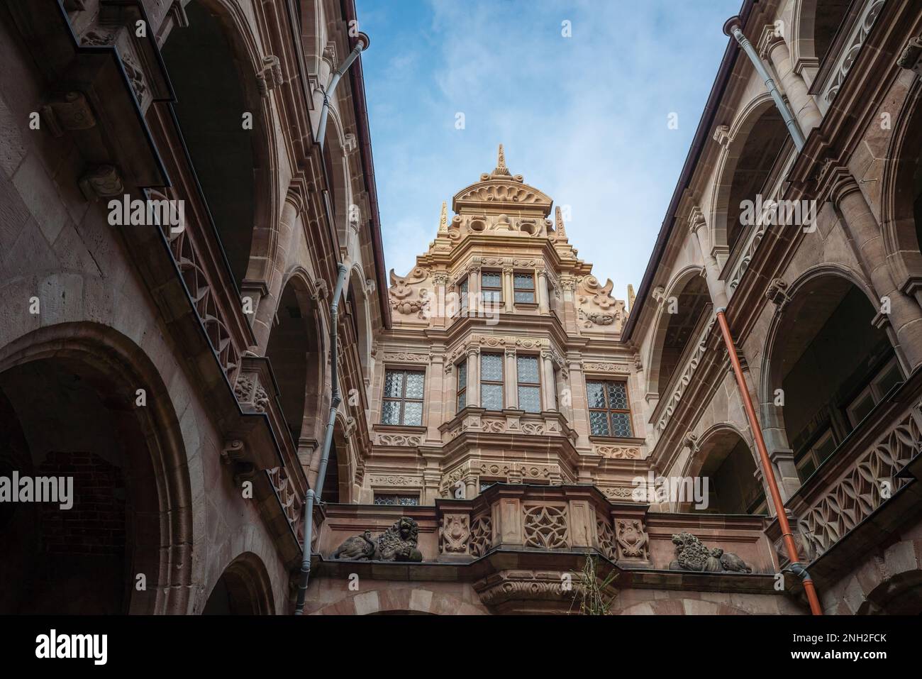 Pellerhaus Builiding courtyard - Nuremberg, Bavaria, Germany Stock Photo