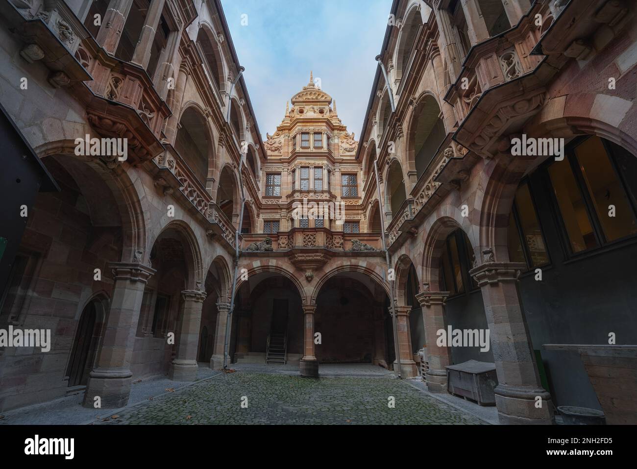 Pellerhaus Builiding courtyard - Nuremberg, Bavaria, Germany Stock Photo