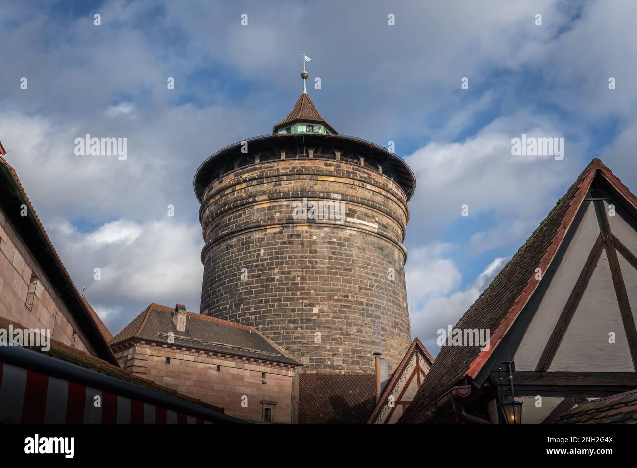 Frauentorturm (Women Gate Tower) at Handwerkerhof (Craftsmens Courtyard) - Nuremberg, Bavaria, Germany Stock Photo