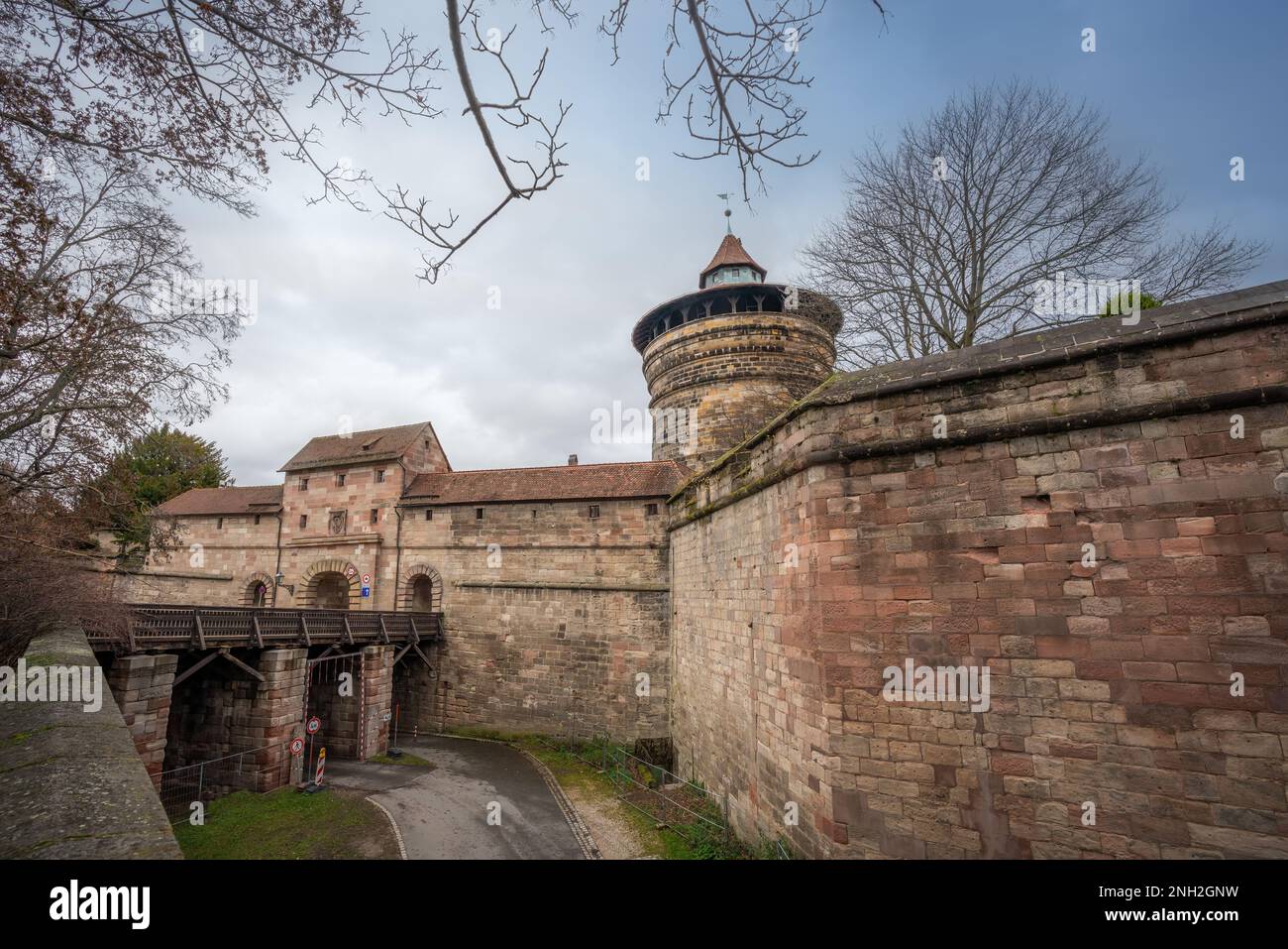 Neutorturm Tower and Neutor Gate - Nuremberg, Bavaria, Germany Stock Photo