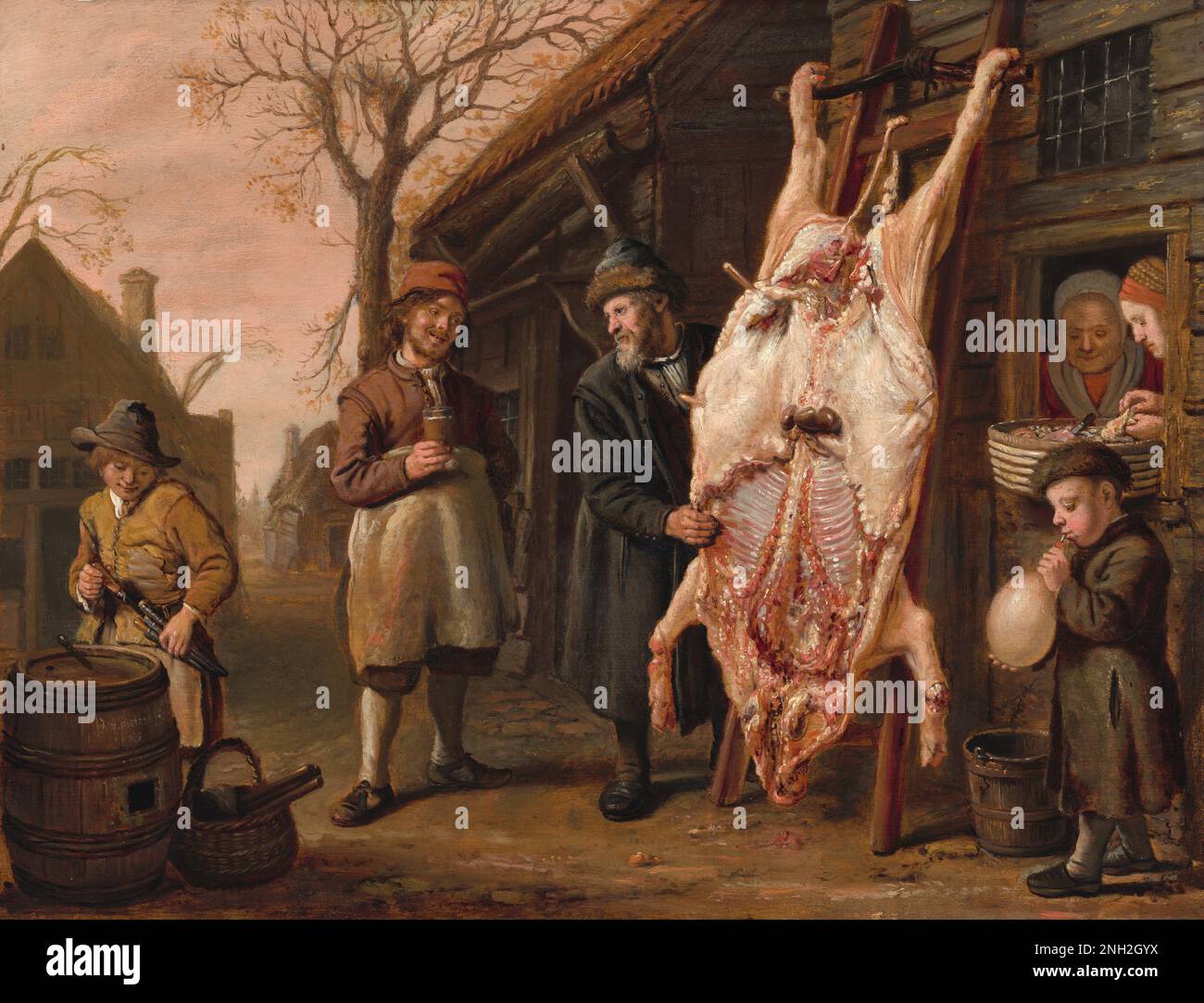 Jan Victors The Slaughtered Hog 1653 Stock Photo