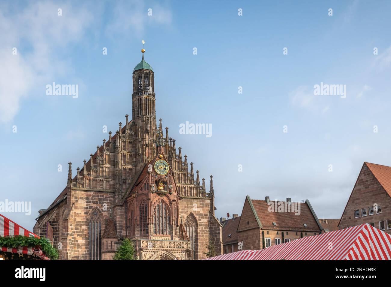 Frauenkirche (Church of Our Lady) at Hauptmarkt Square - Nuremberg, Bavaria, Germany Stock Photo