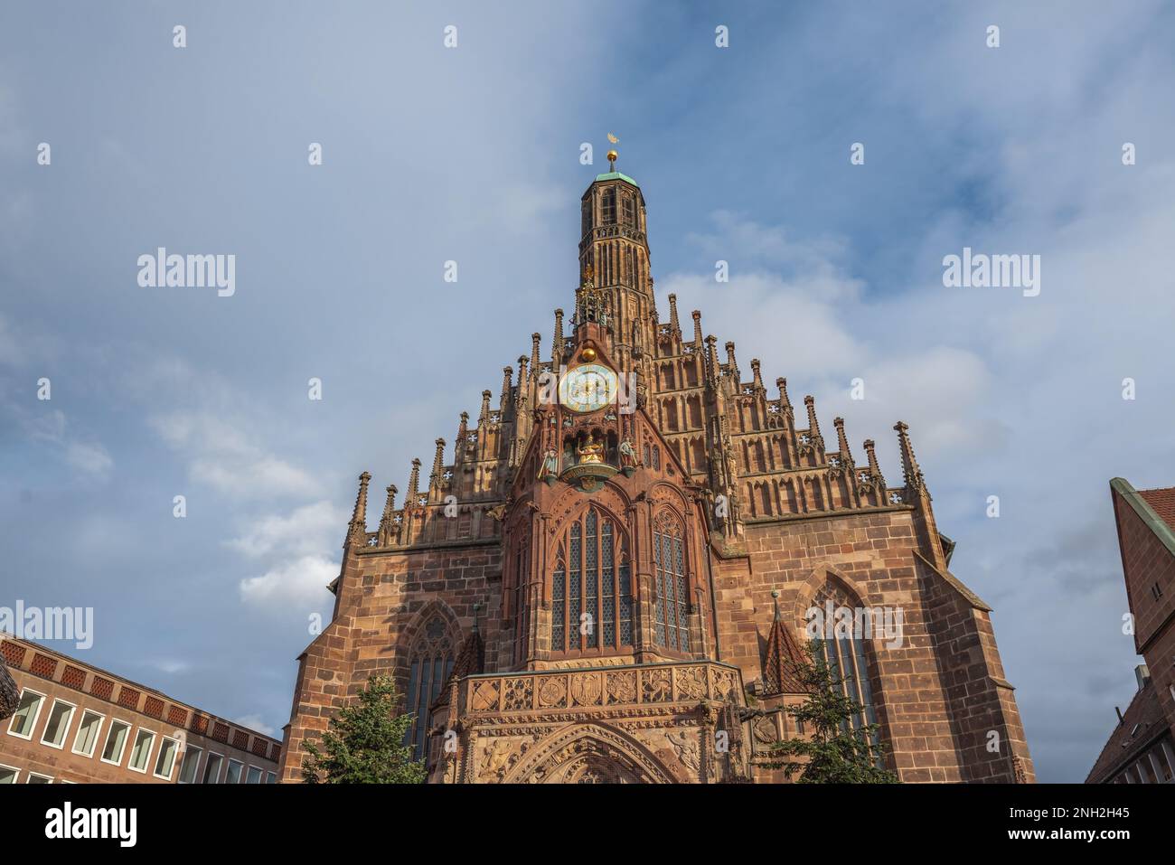 Frauenkirche (Church of Our Lady) at Hauptmarkt Square - Nuremberg, Bavaria, Germany Stock Photo