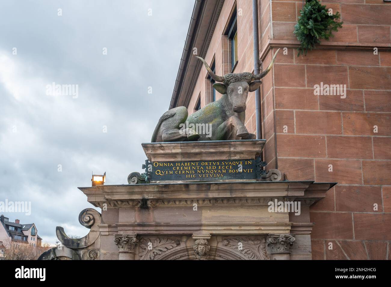 Ochsenportal (Ox Gate) former entrance to medieval meat market - Nuremberg, Bavaria, Germany Stock Photo