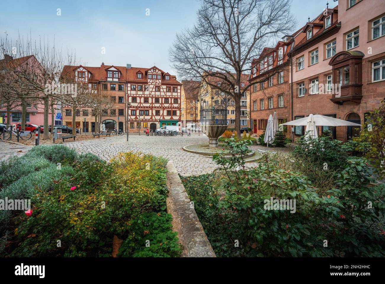 Unschlittplatz Square - Nuremberg, Bavaria, Germany Stock Photo