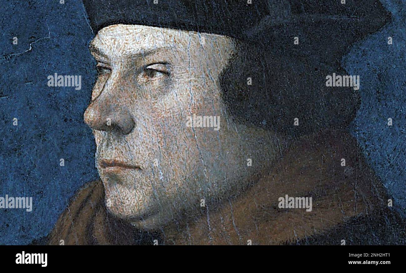 THOMAS CROMWELL ( c 1485-1540) English statesman and lawyer. Detail of painting by Hans Holbein the Younger about 1532 Stock Photo