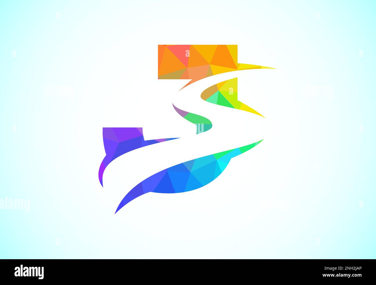 Letter J with backspace S or pathway logo design vector template. Low ...