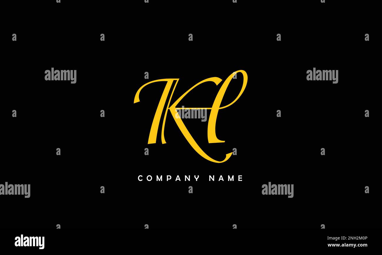KH, HK Abstract Letters Logo Monogram Stock Vector