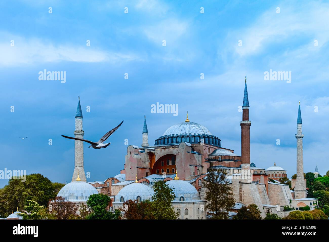 Istanbul, Turkey - Hagia Sophia dome and minarets in the old ...