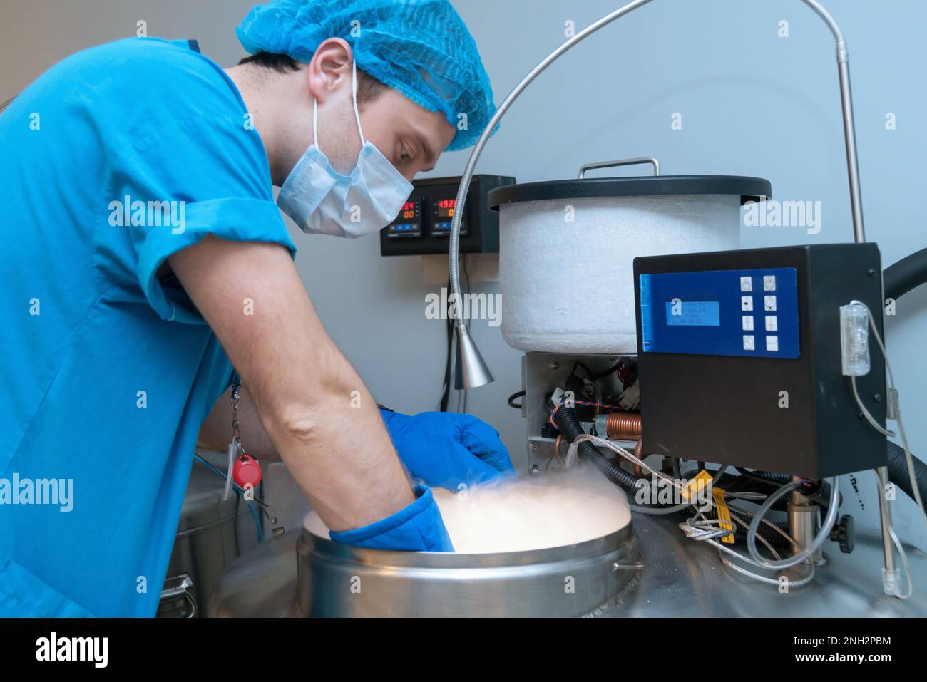 A Liquid Nitrogen Bank Containing Sperm and Eggs Samples ivf in