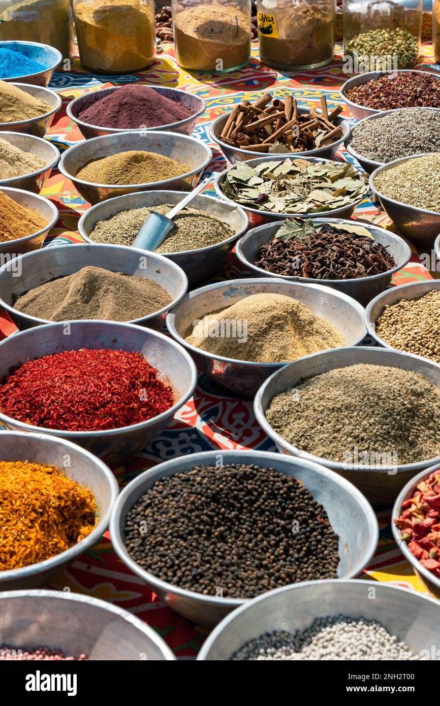 Egiptian Spices and Herbs at Traditional Arab Oriental Bazaar at Nubian ...