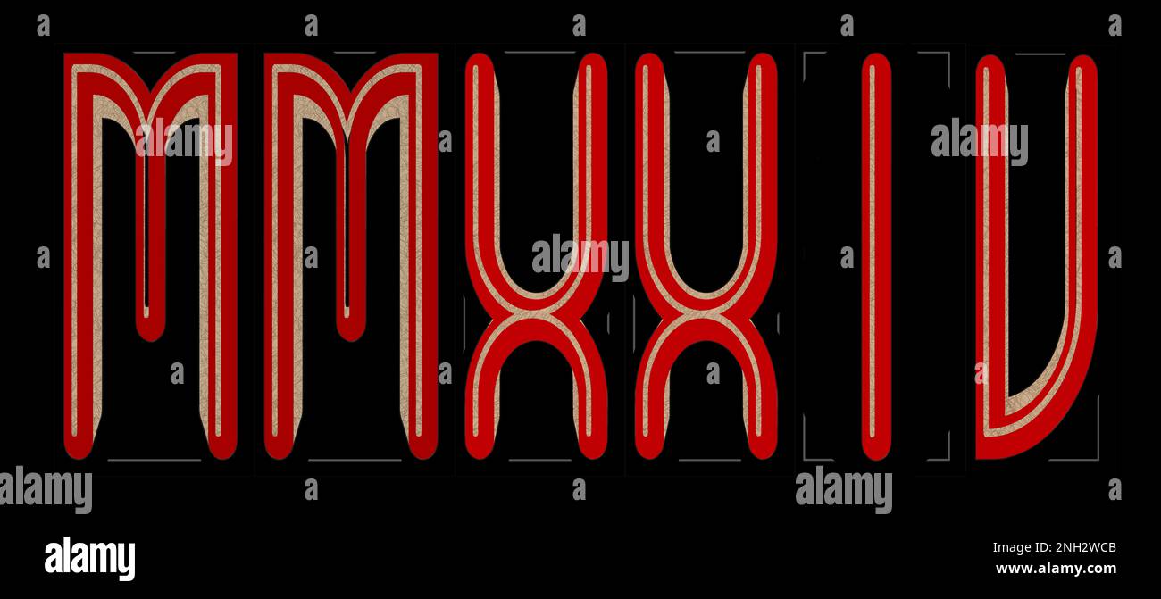 the year 2024 in roman numerals on black background in decorative