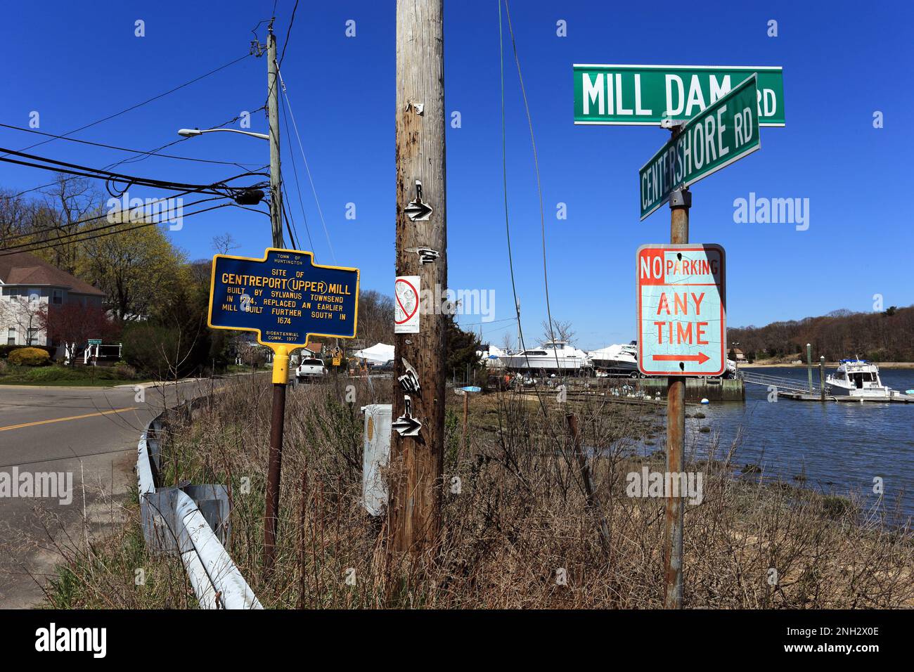 Historic marker Centerport Long Island New York Stock Photo Alamy