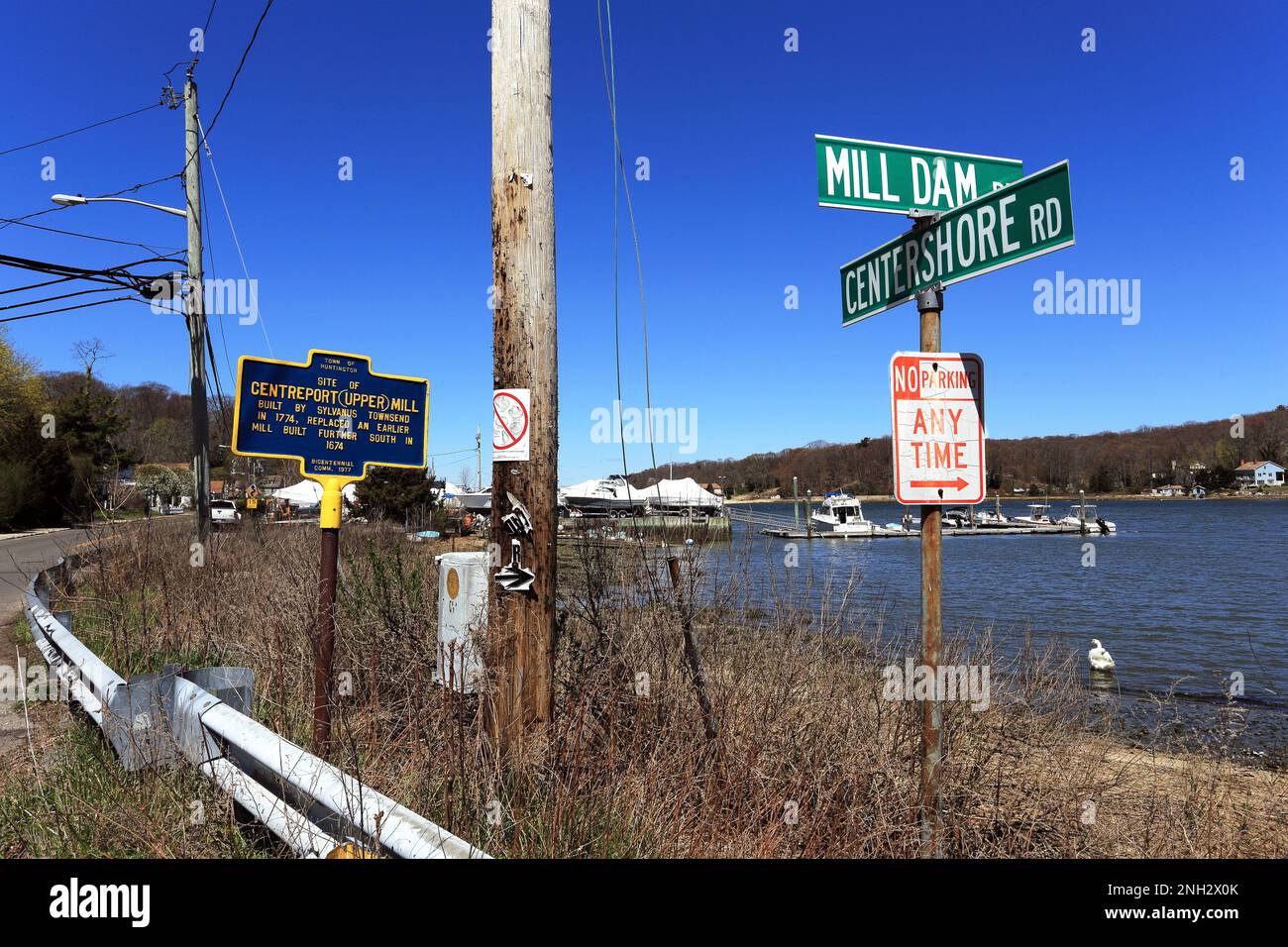 Historic marker Centerport Long Island New York Stock Photo Alamy