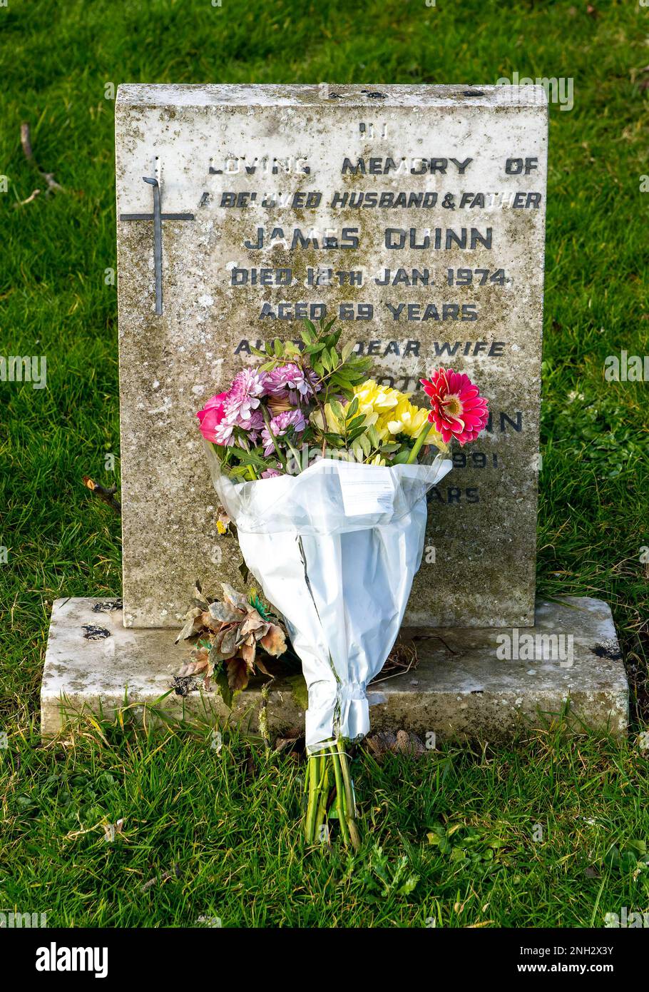 A Family burial plot with flowers Stock Photo Alamy