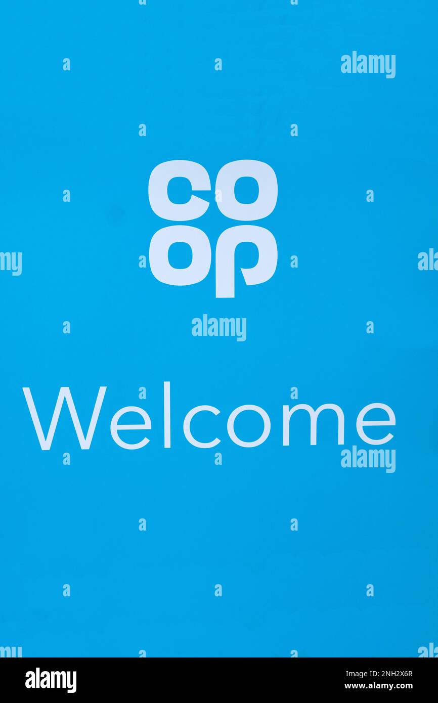 Co-op Welcome sign UK Stock Photo