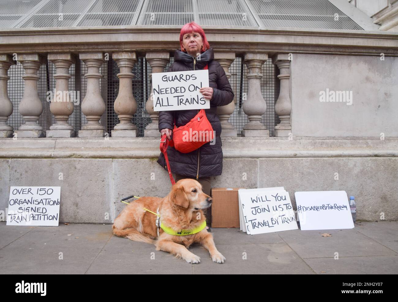 London, UK. 20th February 2023. Members from the National Federation of the Blind UK (NFBUK) and