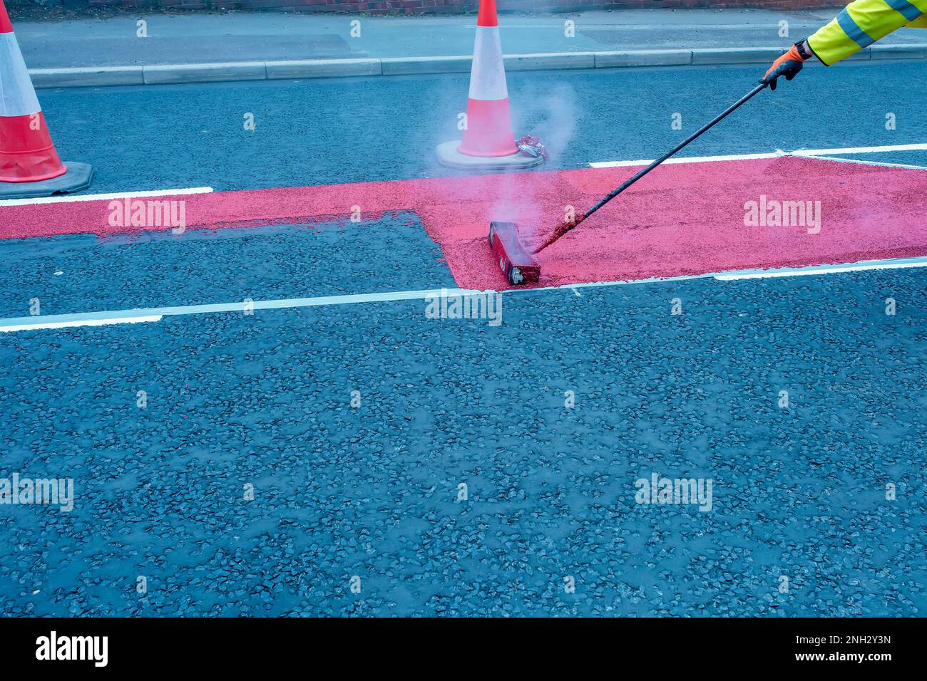 Road marking paint hot red hires stock photography and images Alamy
