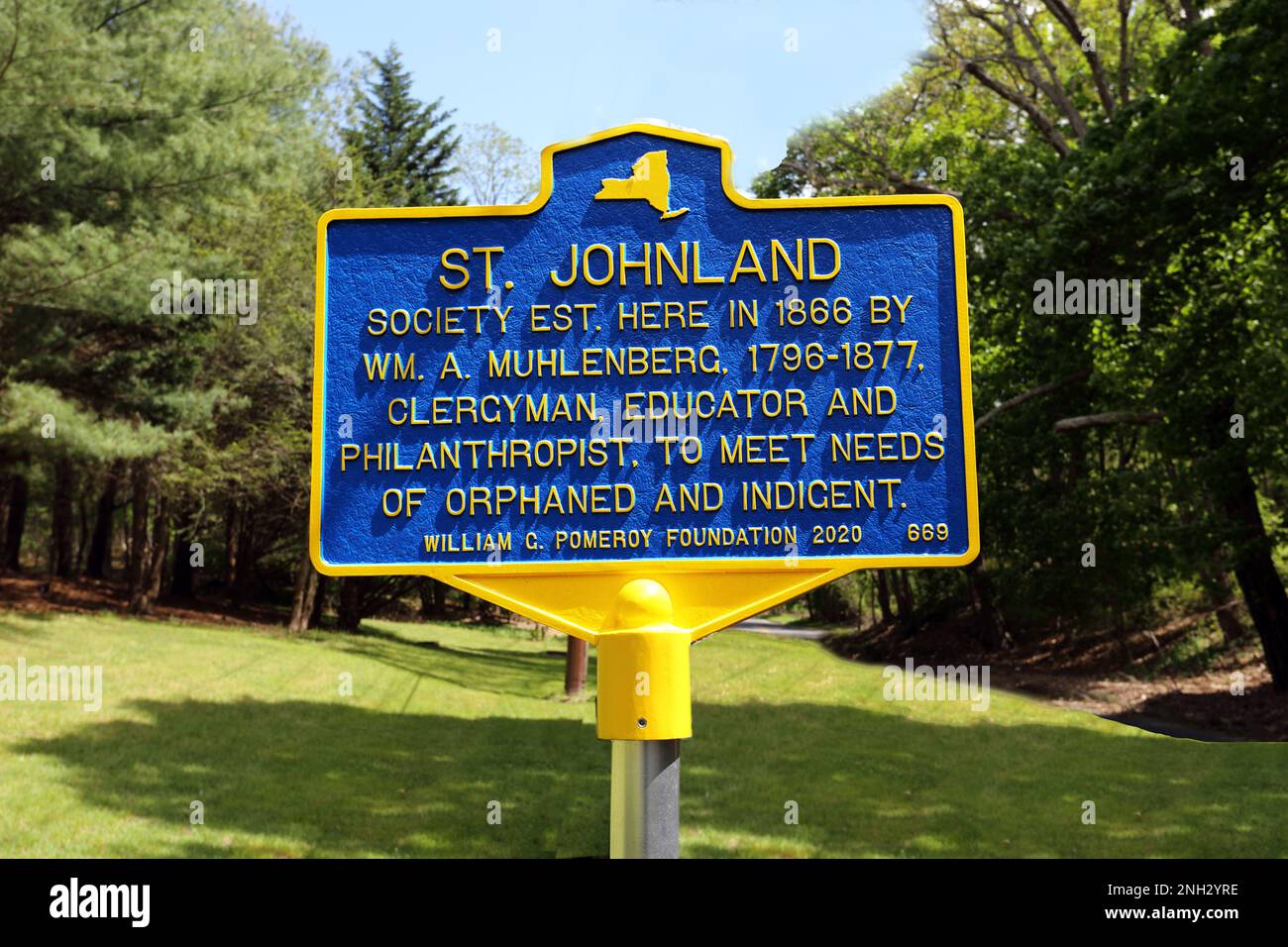 Historic marker, Smithtown, Long Island, NY Stock Photo