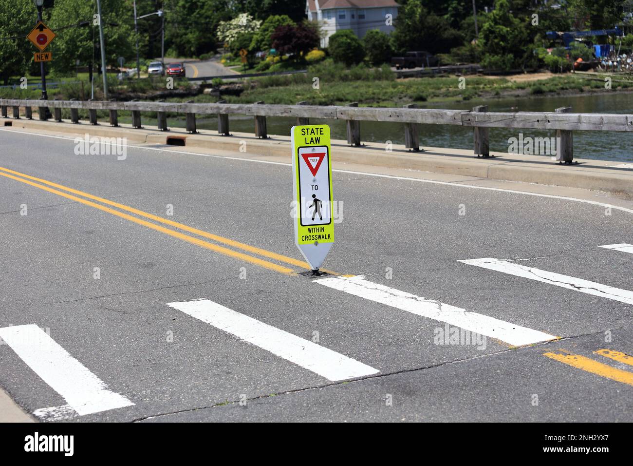 Pedestrian crossing Long Island New York Stock Photo Alamy