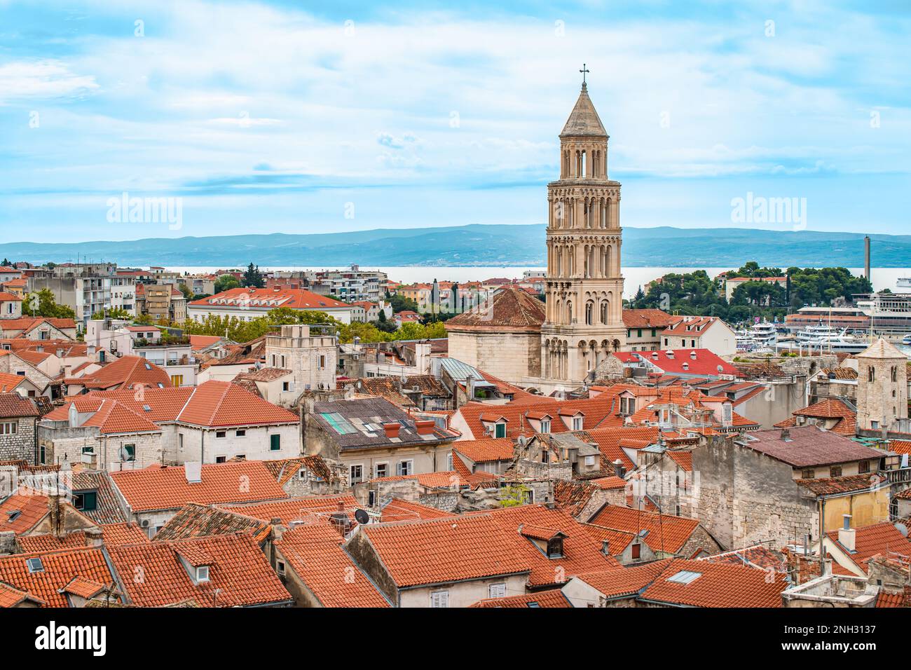 Panoramic view of Split old town, Croatia. Stock Photo