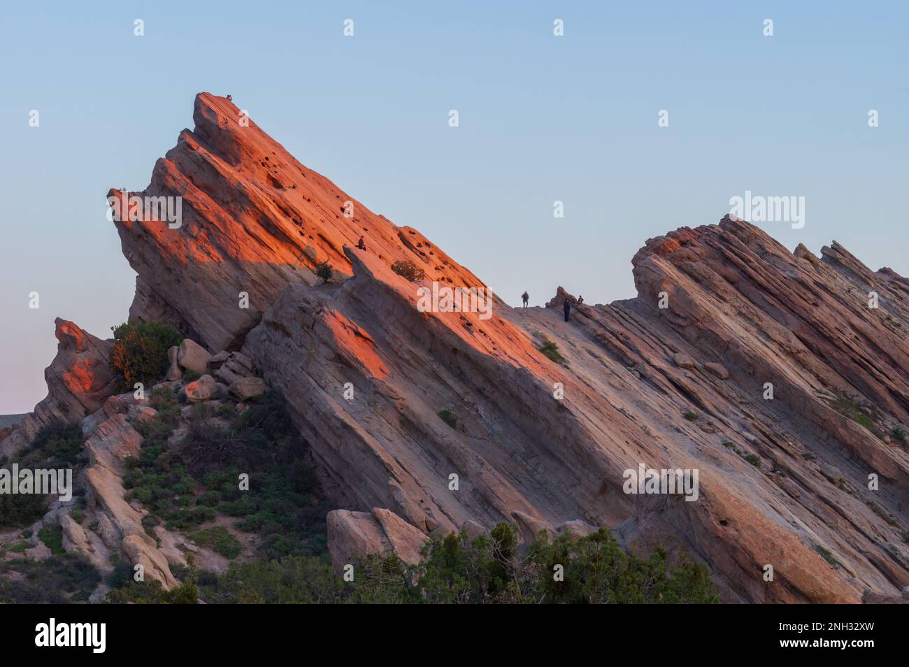 Vasquez Rocks Natural Area Park located in the Sierra Pelona Mountains. This geological feature has been used in many movies an commercials. Stock Photo