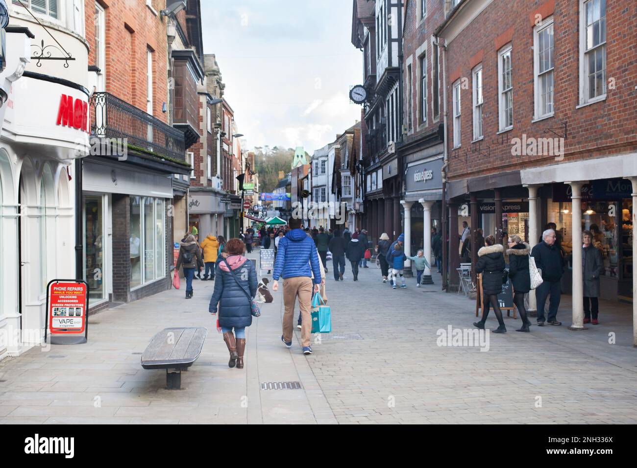 High street in winchester hampshire hi-res stock photography and images ...