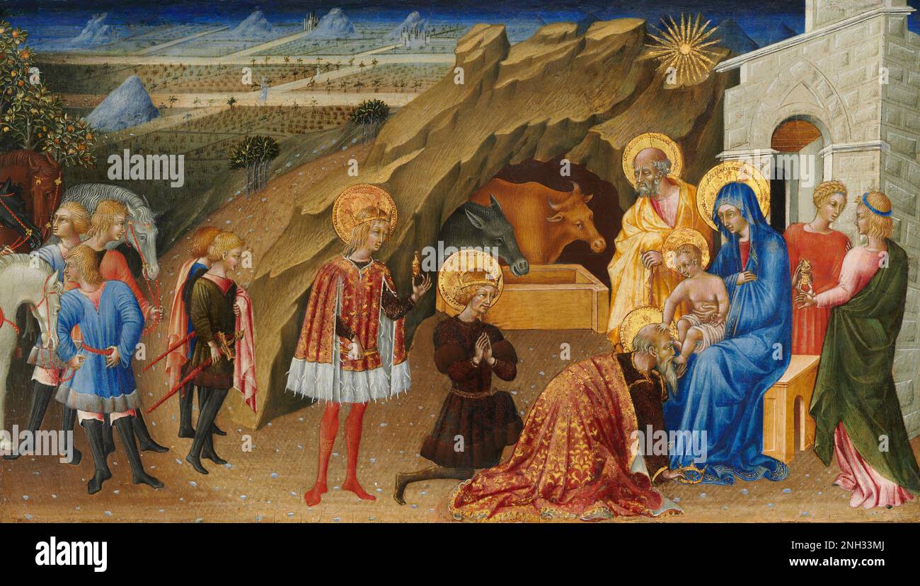 Giovanni di Paolo The Adoration of the Magi c. 1450 Stock Photo - Alamy