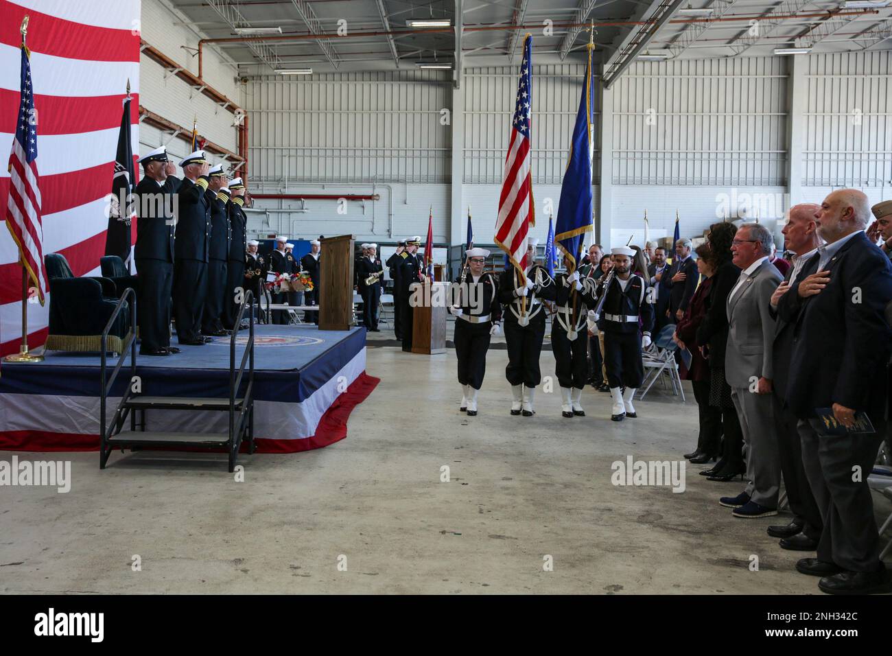 221208NYF1311029 SAN DIEGO (Dec. 8, 2022) Sailors parade the colors