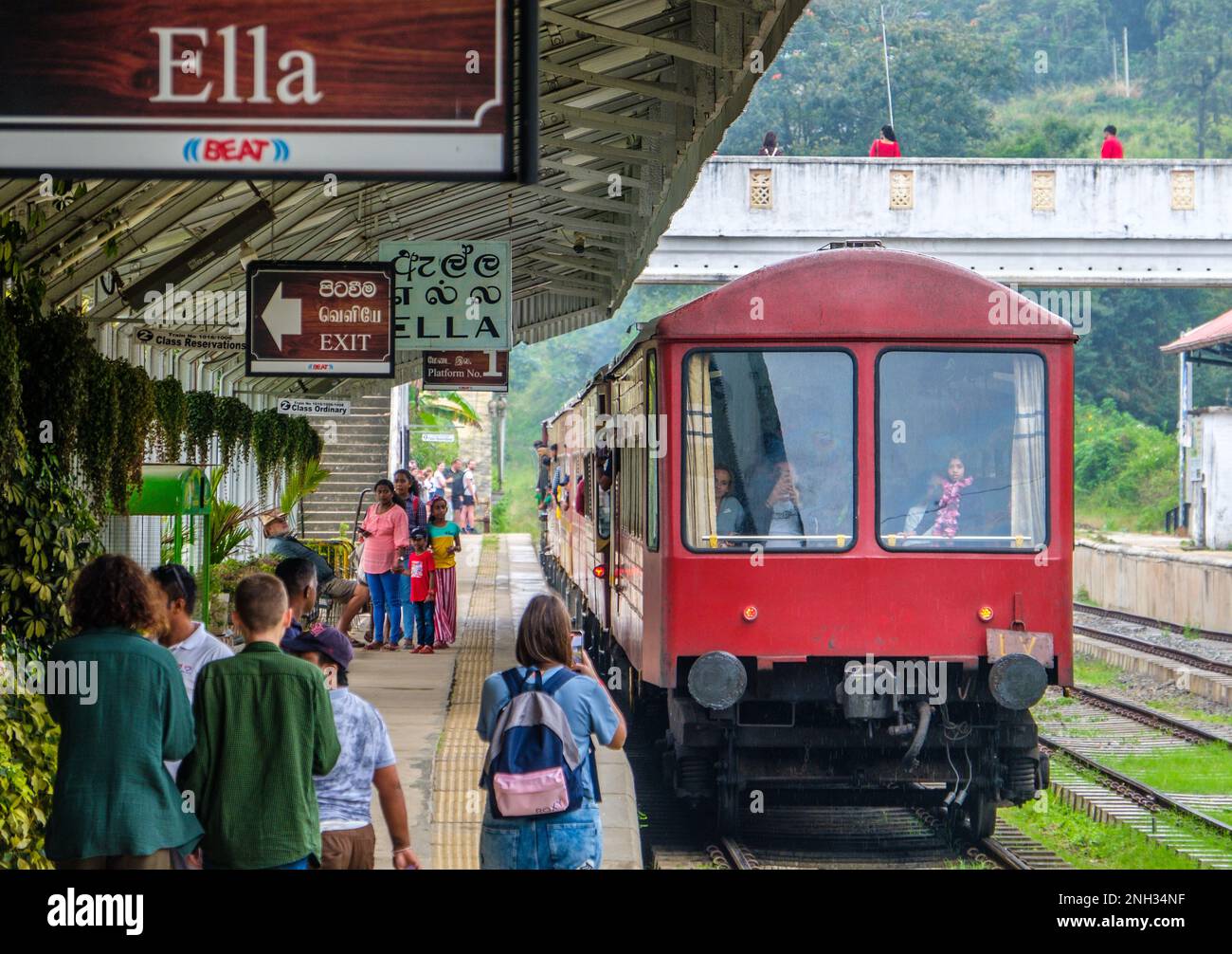 Sri Lanka, Ella train station on The Kandy to Ella railway through the Sri Lankan hill country
