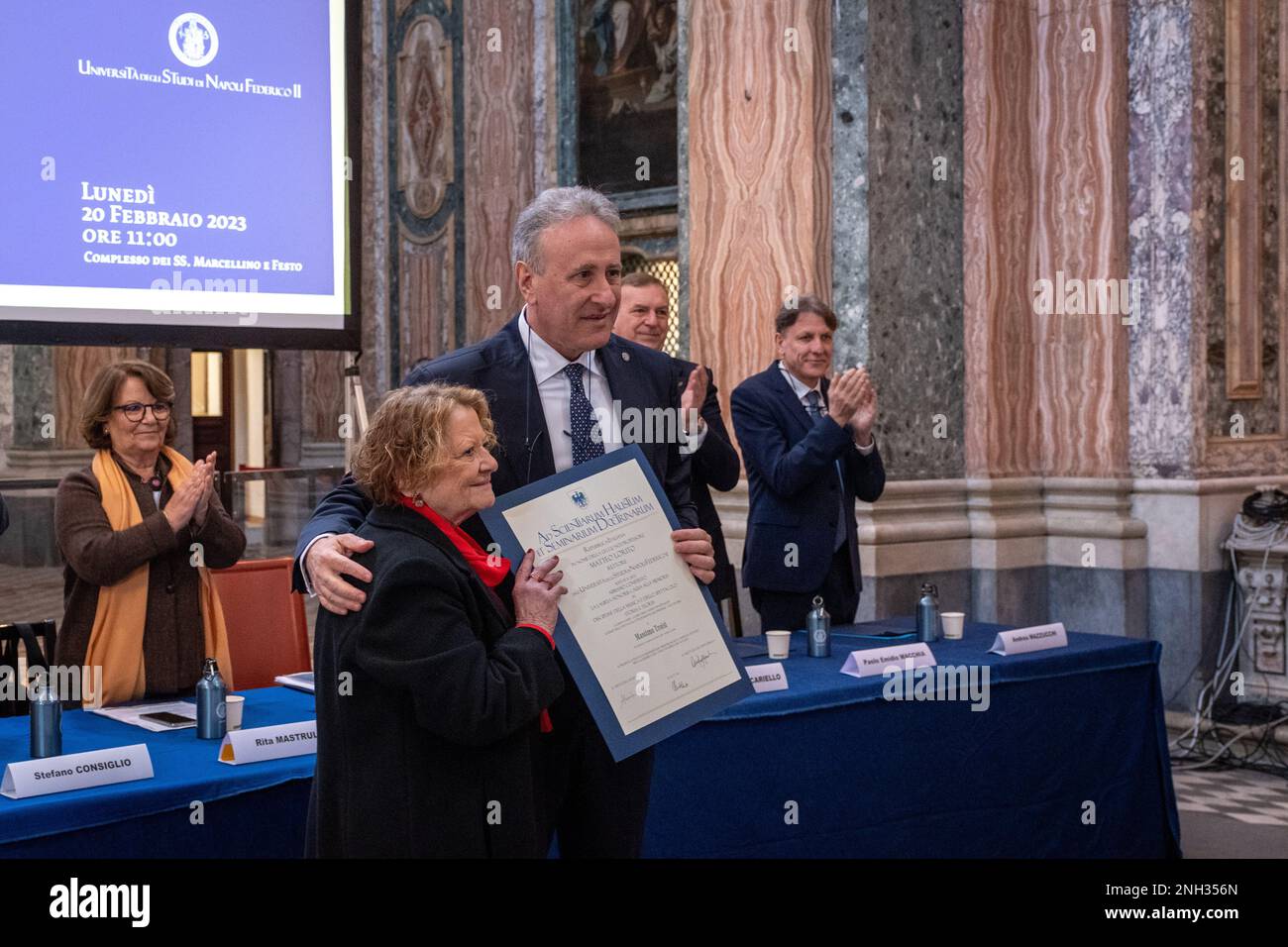 Massimo Troisi, honorary degree at the Federico II University of Naples Stock Photo