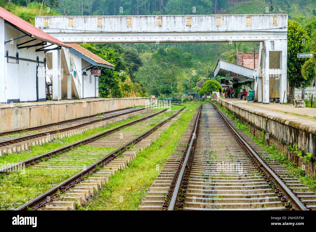 Sri Lanka, Ella train station on The Kandy to Ella railway through the Sri Lankan hill country