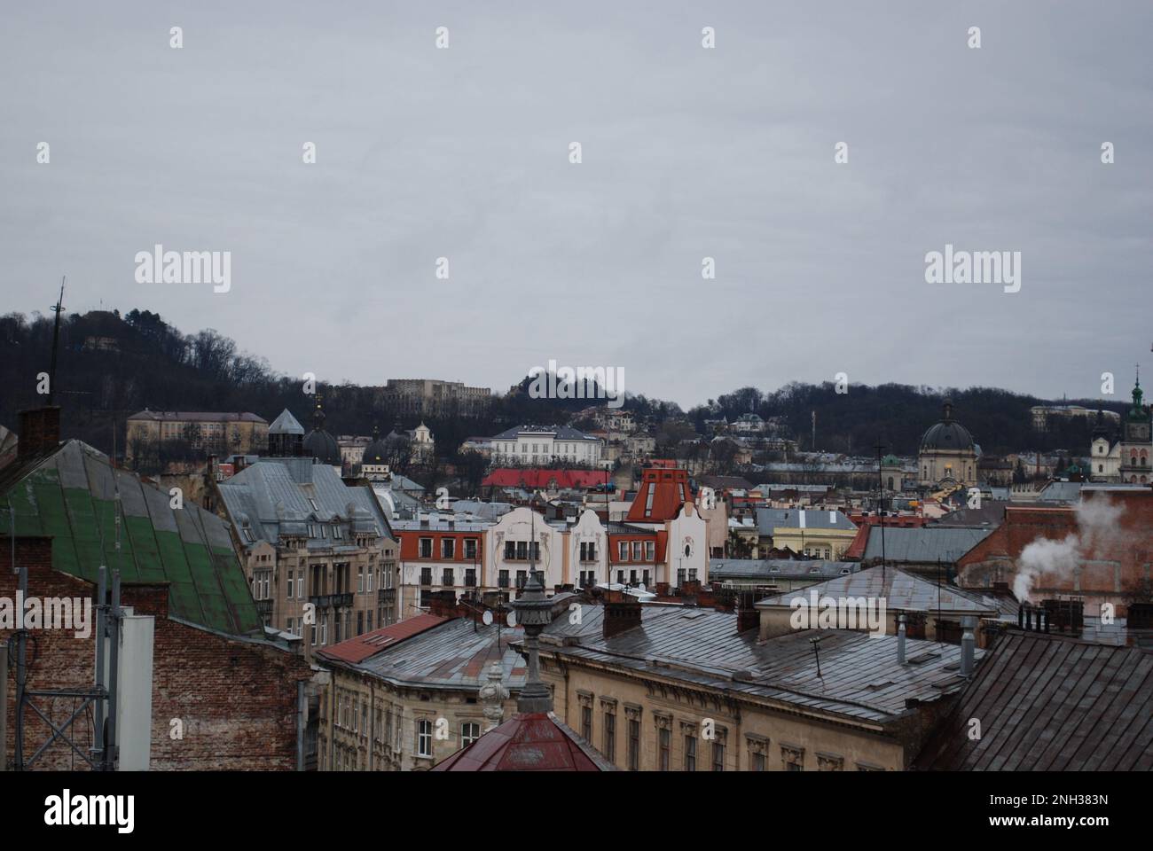 The skyline of the western city of Lviv in Ukraine is shown on Sunday