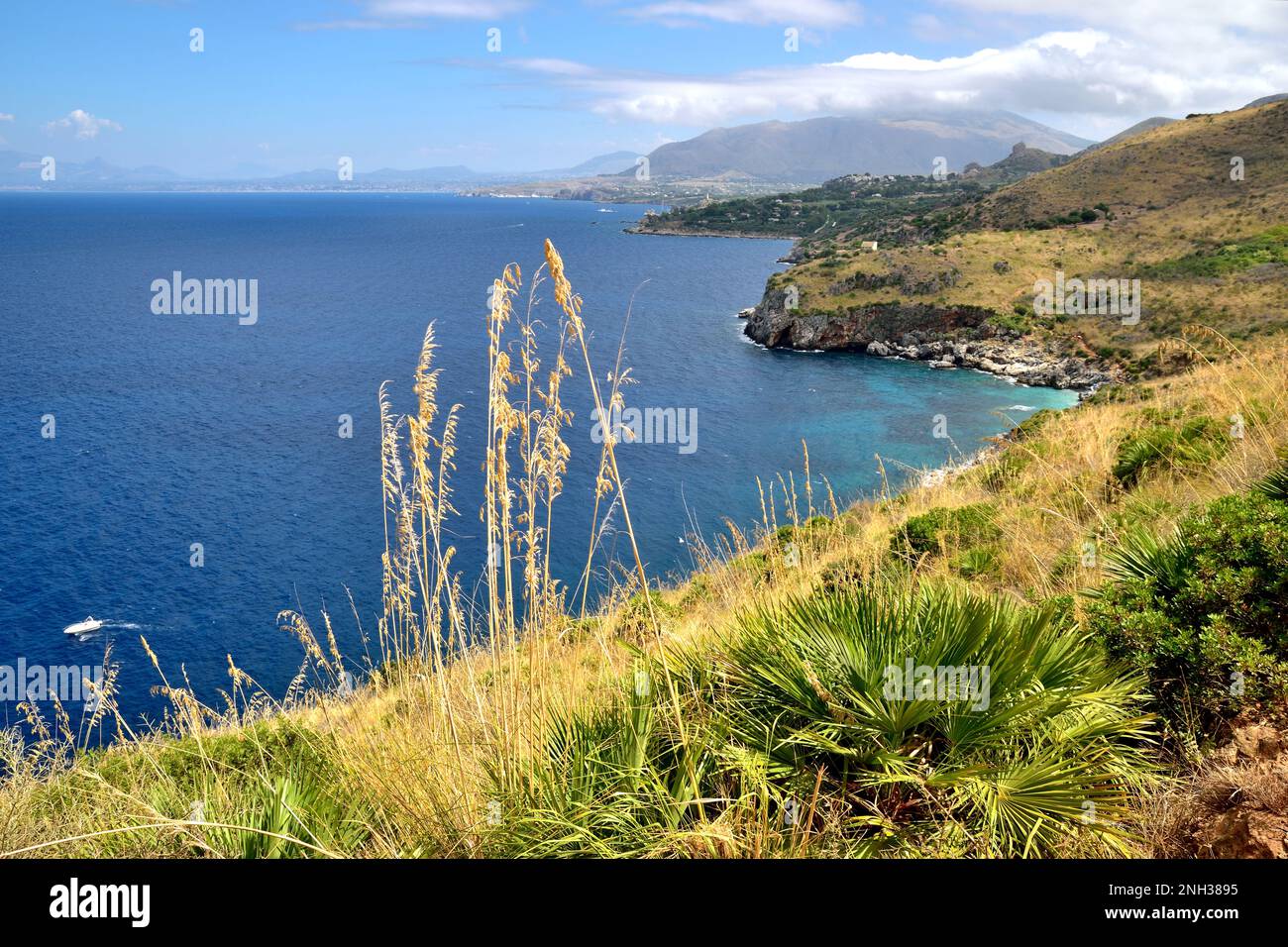 Panoramic view of the coast from the Zingaro reserve, Sicily Stock Photo