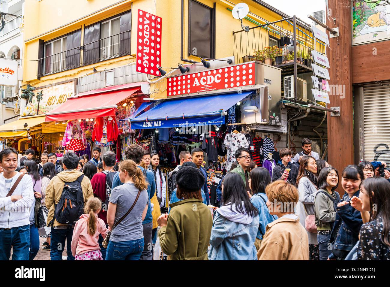 Tokyo, Harajuku, Takeshita street. Crowds of people walking through the ...
