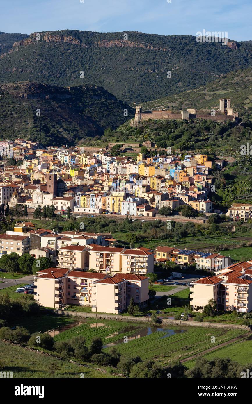 Homes and Apartments in Touristic Town. Bosa, Sardinia, Italy Stock