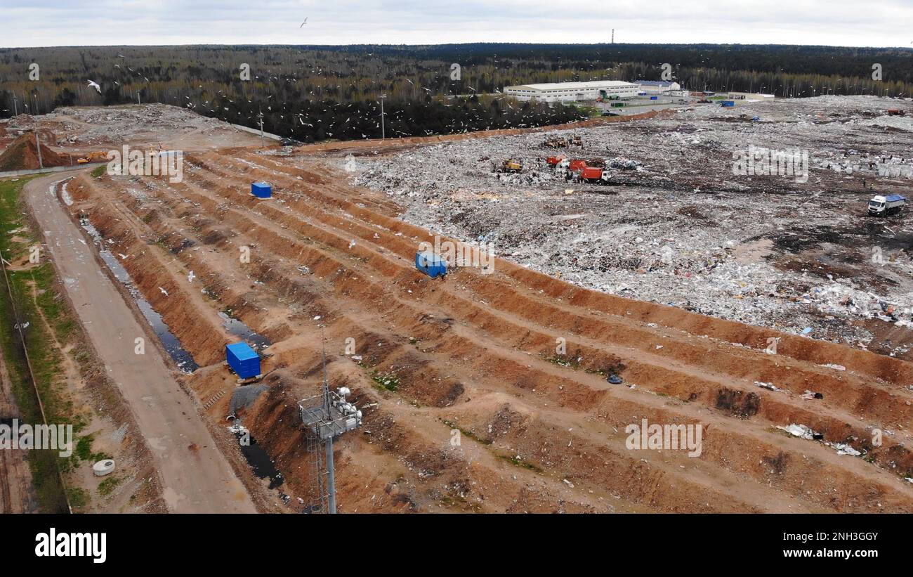 Large landfill near the metropolis. View from the drone Stock Photo Alamy